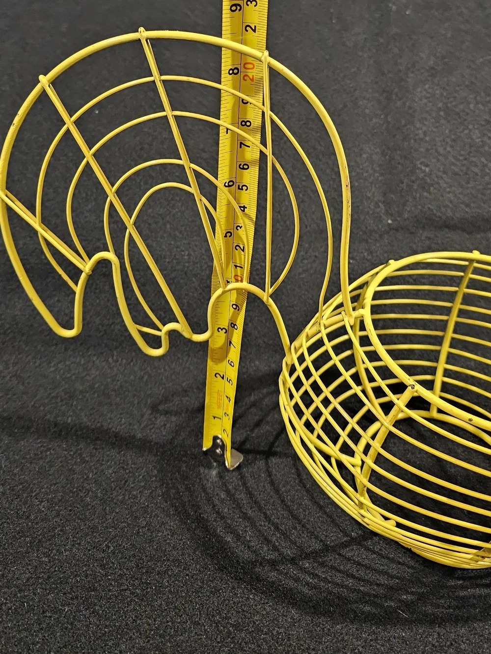 Yellow Wire Rooster Basket - Decorative Egg Holder
